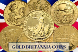 gold britannia coins various designs on union jack